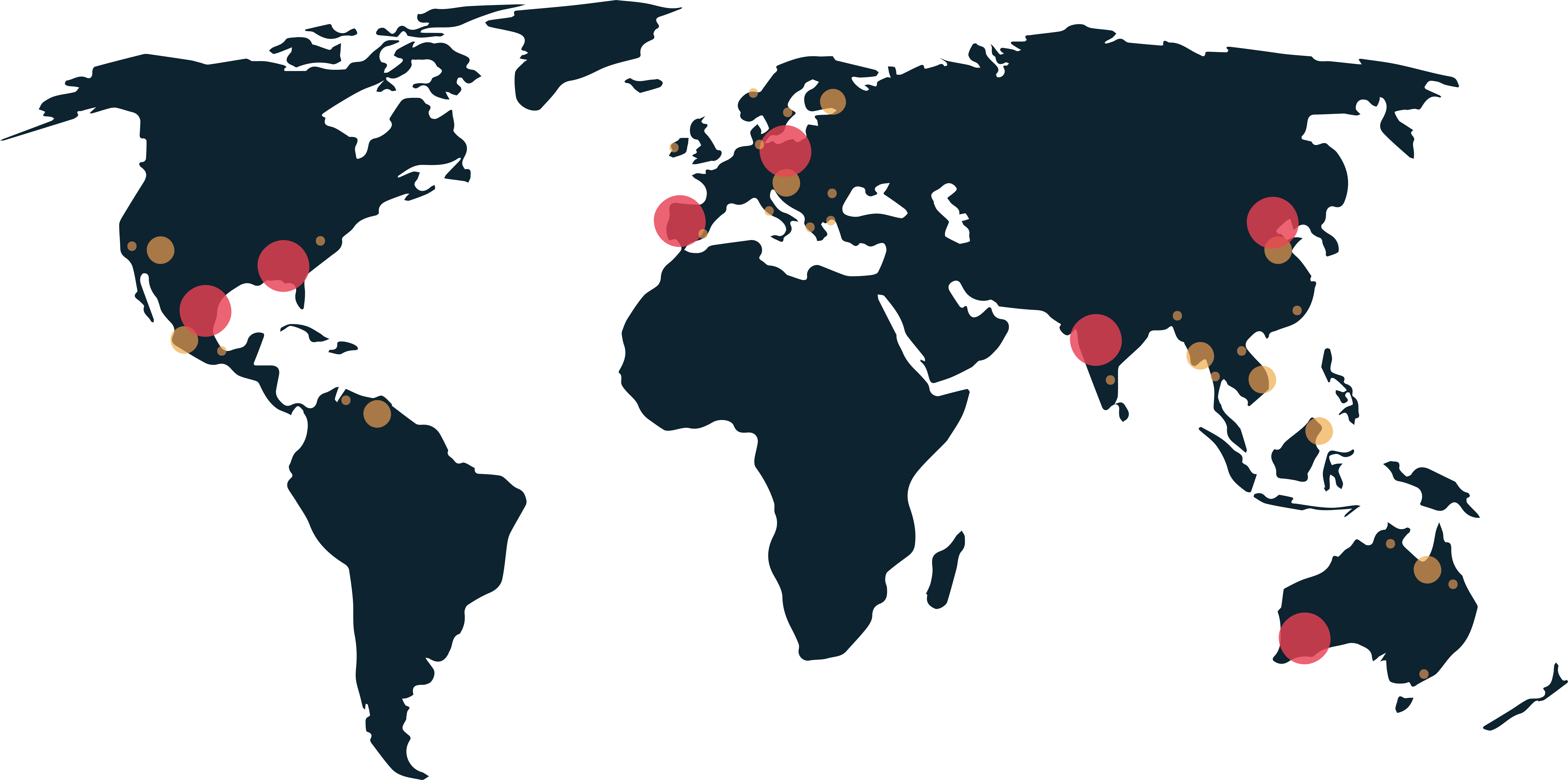 World map showing Tang Wu Biotech global distribution
